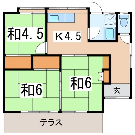 喜多方関柴鈴木貸家の物件間取画像